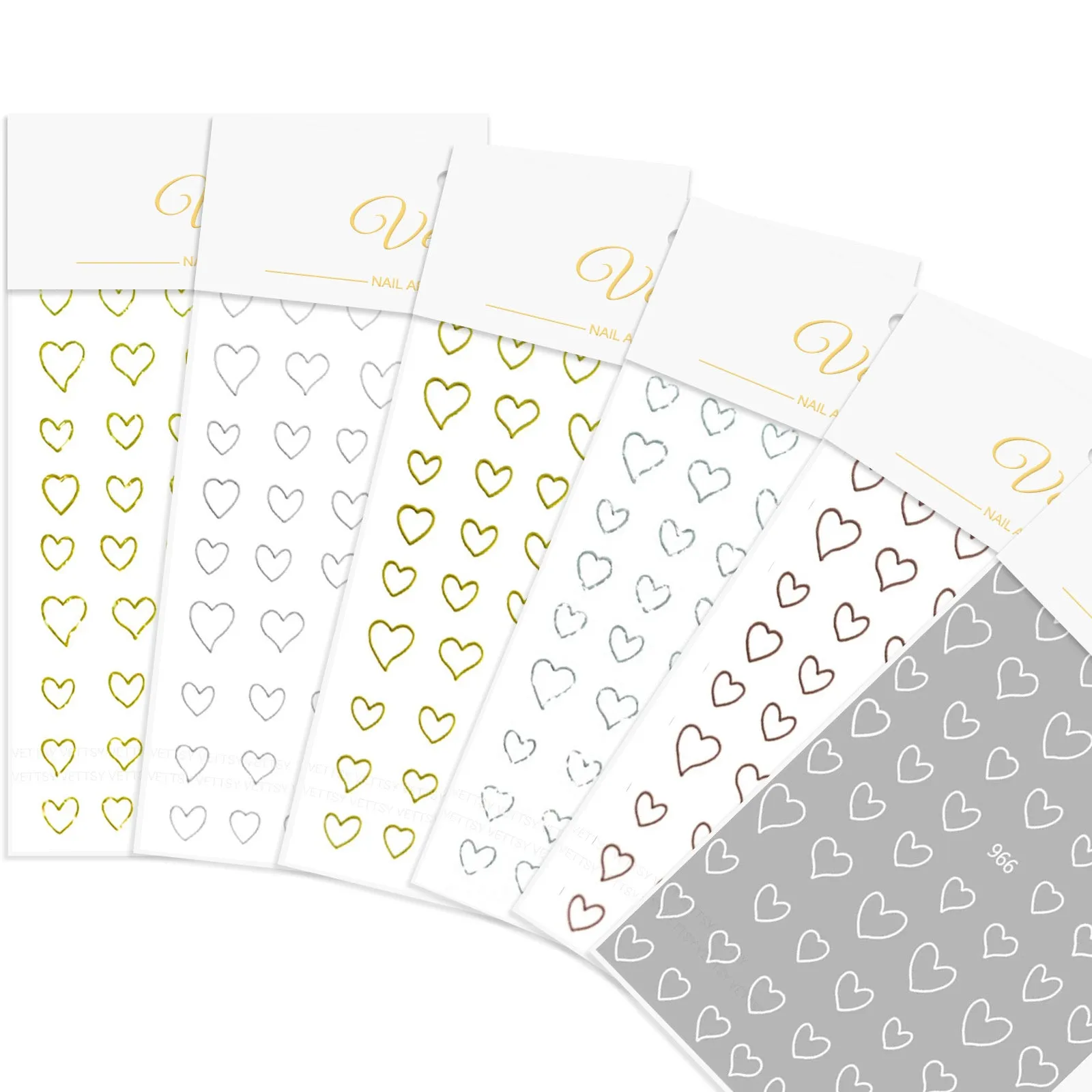 Nail Stickers-Hollow Heart