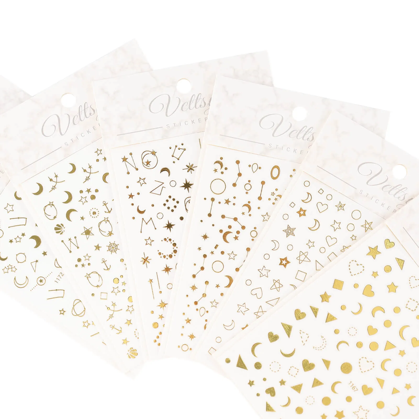Nail Stickers-Star & Moon Gold