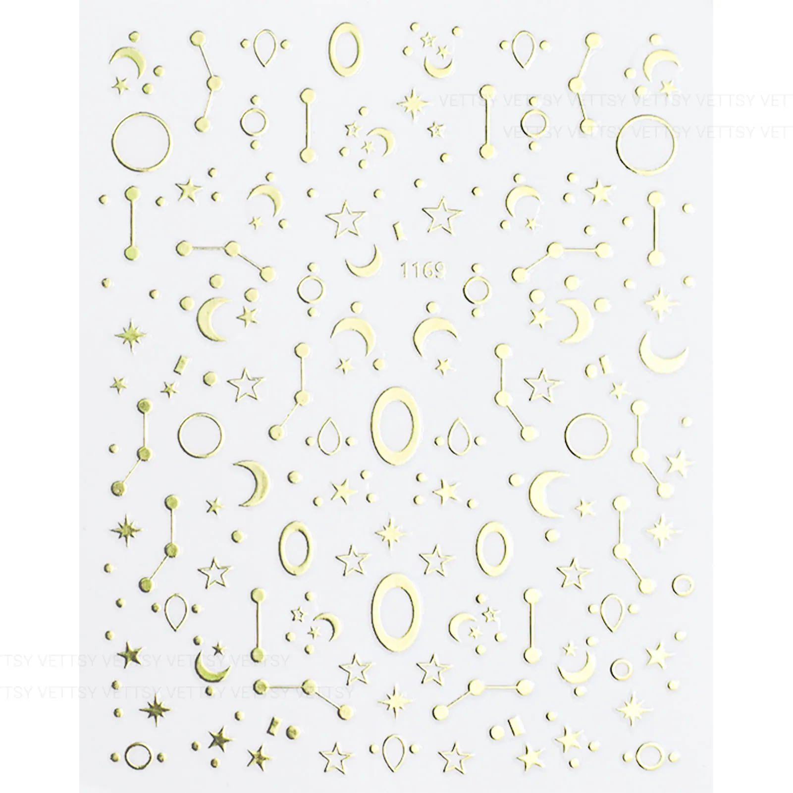 Nail Stickers-Star & Moon Gold