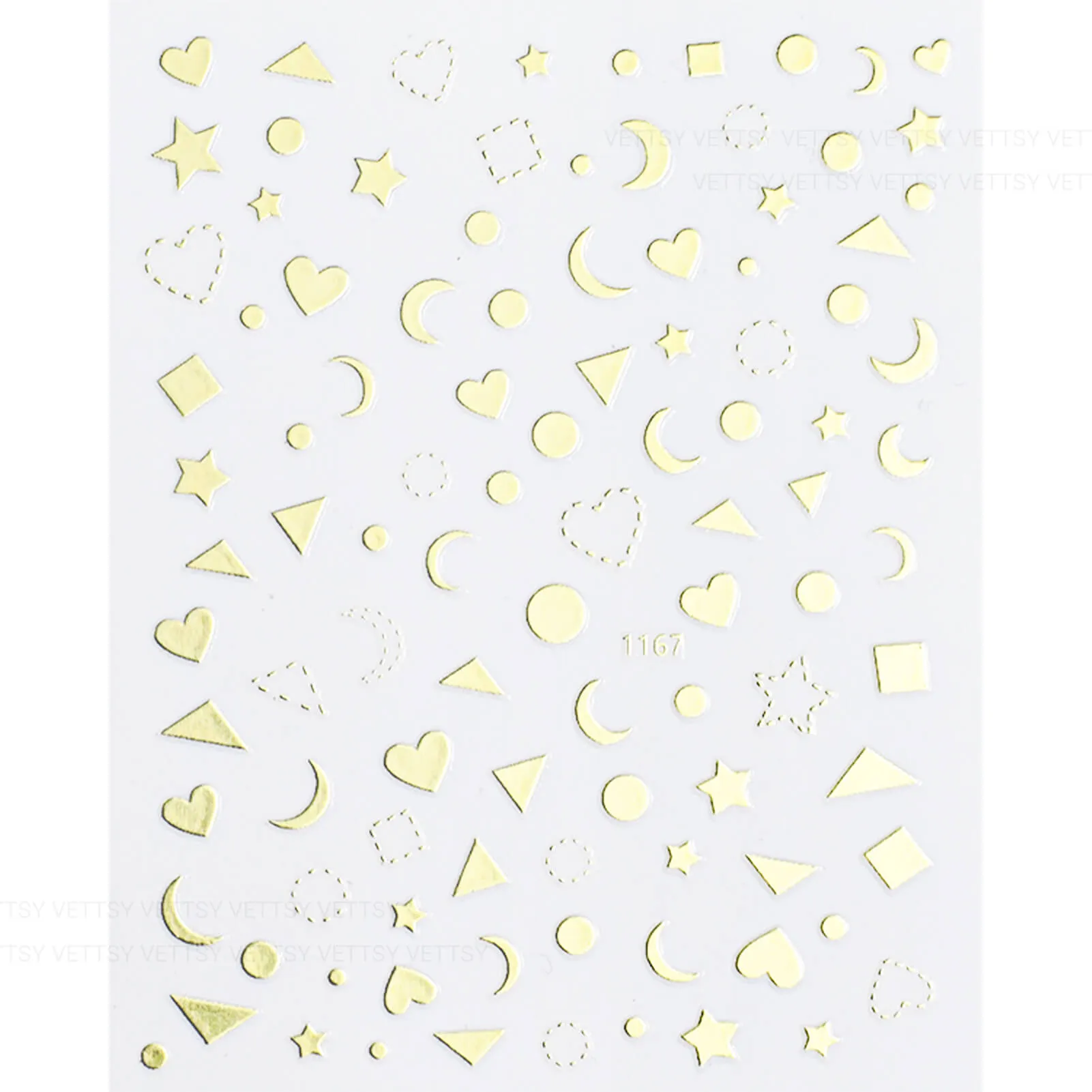 Nail Stickers-Star & Moon Gold