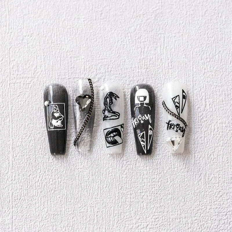 NailMAD Nail Art Stickers Adhesive Slider Embossed Lady Sticker Decals TS2314