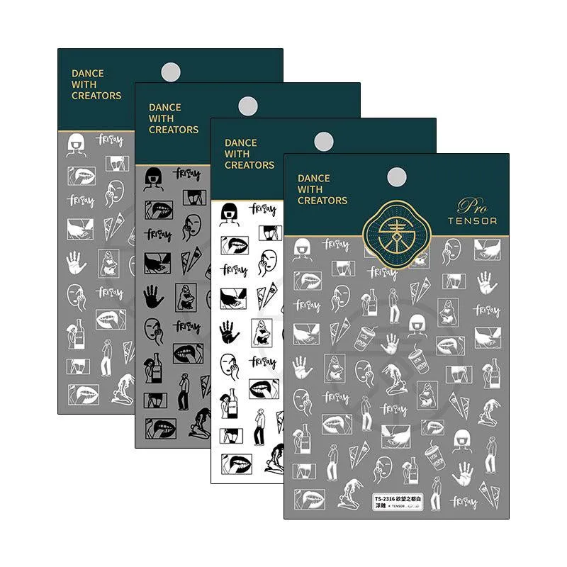 NailMAD Nail Art Stickers Adhesive Slider Embossed Lady Sticker Decals TS2314