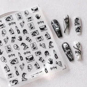 NailMAD Nail Art Stickers Adhesive Slider Embossed Lady Sticker Decals TS2314