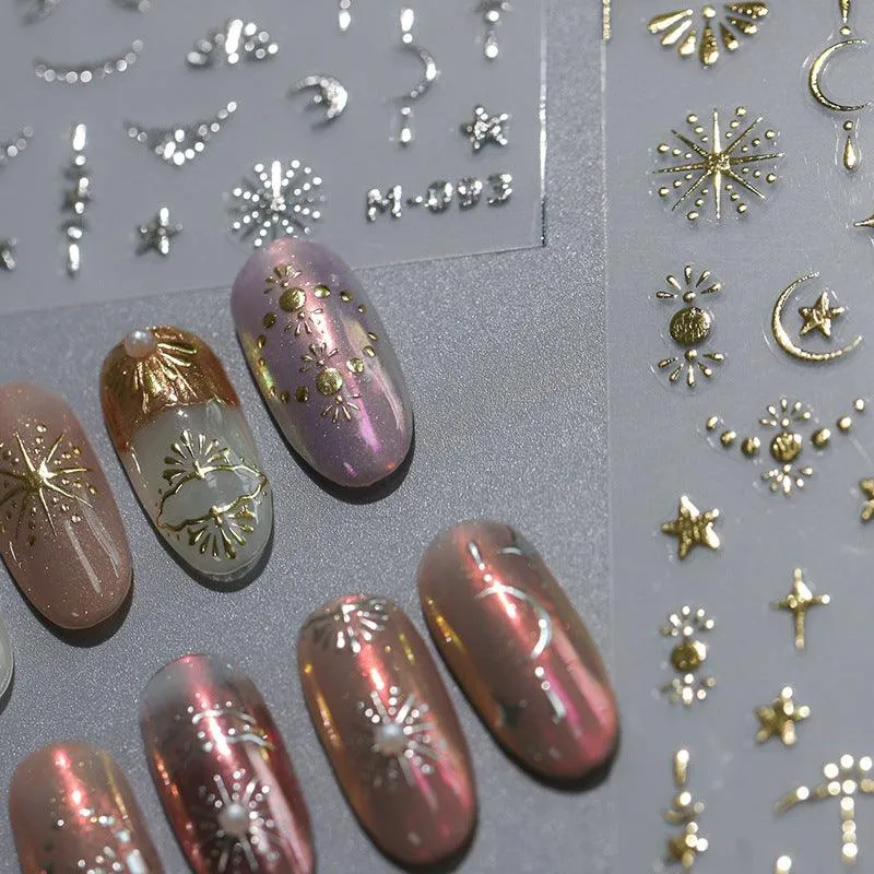 NailMAD Nail Art Stickers Adhesive Slider  Metal Colors Series Sticker Decals