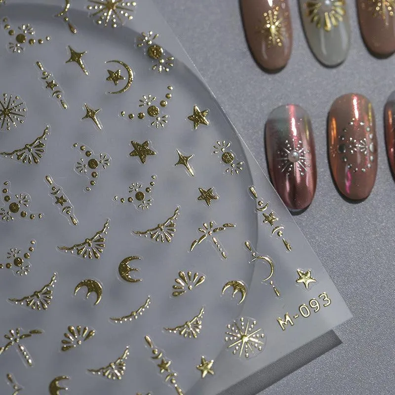 NailMAD Nail Art Stickers Adhesive Slider  Metal Colors Series Sticker Decals
