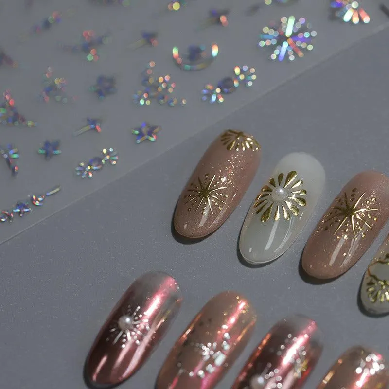 NailMAD Nail Art Stickers Adhesive Slider  Metal Colors Series Sticker Decals