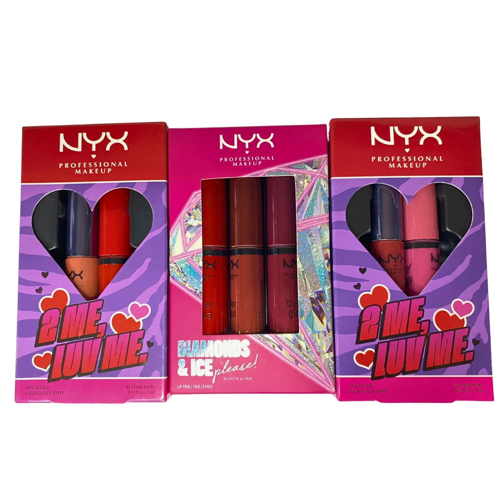 NYX Lip Gloss Lip Duo & Lip Trio (30 Pcs Lot)