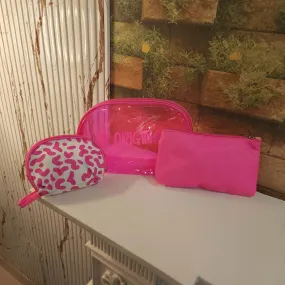 Pink Multi Use Pouch 3 Pcs Set