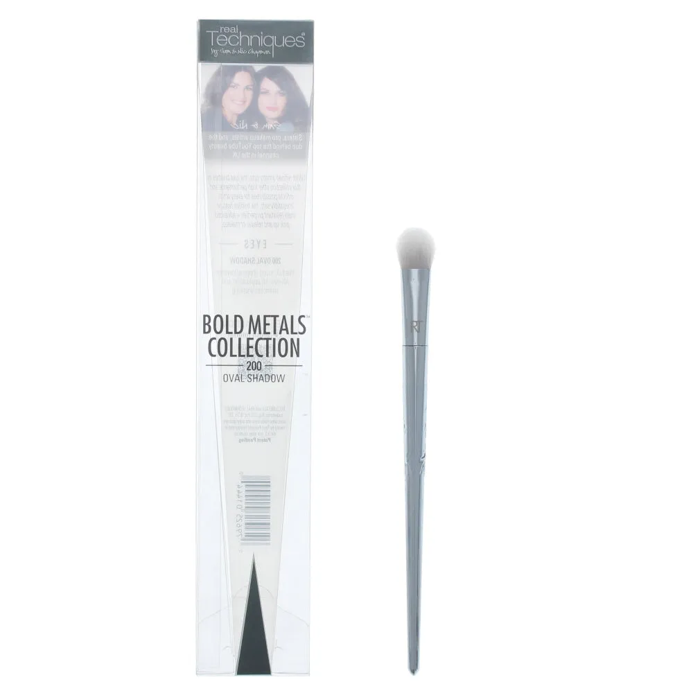 Real Techniques Bold Metals Collection 200 Oval Shadow Eyes 01444 Make-Up Brush