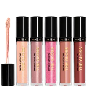 REVLON Super Lustrous The Gloss, 5 Piece Lipgloss Gift Set, Non-sticky High Shine Color in Cream & Pearl Finishes, Pack of 5