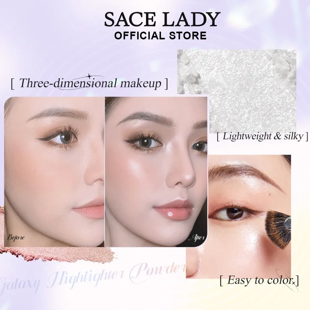 Sace Lady High Shimmer Highlighter - Lightweight, Blendable Powder for a Radiant Glow