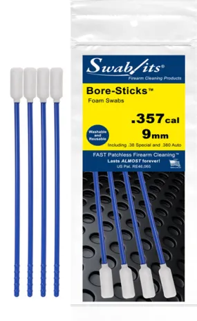 (Single Bag) .357/.38cal/9mm 3 in 1 Cleaning Tool Bore-Sticks™ by Swab-its®: 43-0909