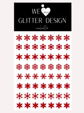 Snowflakes Large Nail Decal | Red