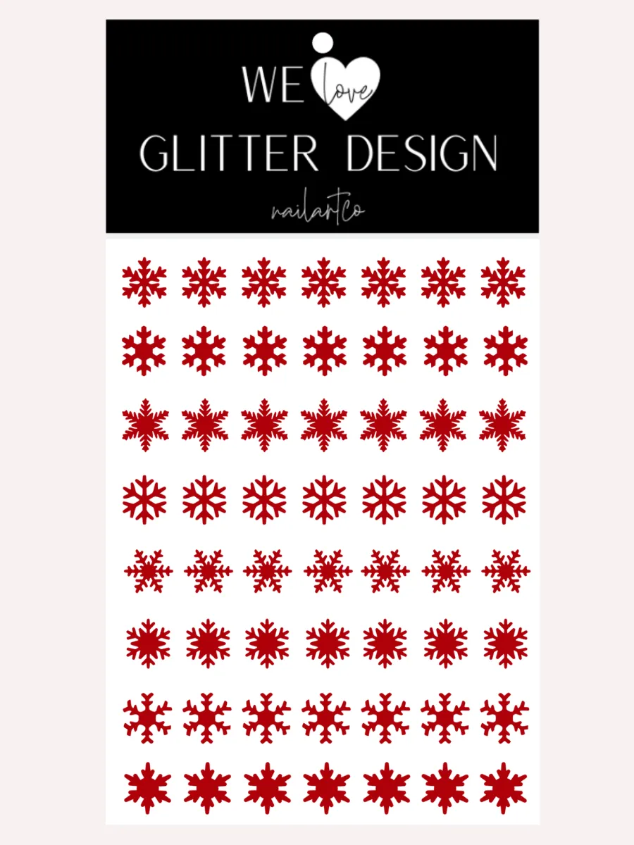 Snowflakes Large Nail Decal | Red