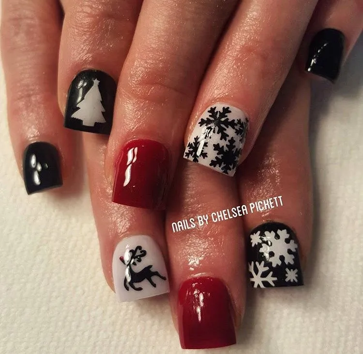 Snowflakes Large Nail Decal | White