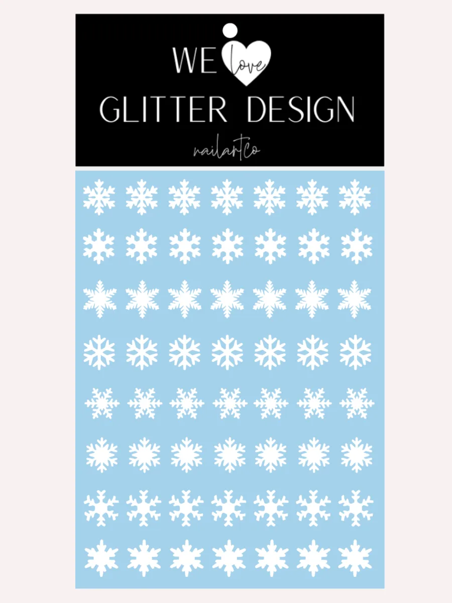 Snowflakes Large Nail Decal | White