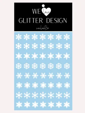 Snowflakes Large Nail Decal | White