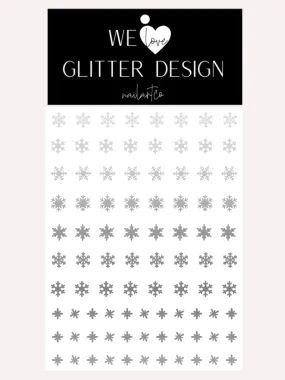 Snowflakes Small Nail Decal | Silver Shimmer