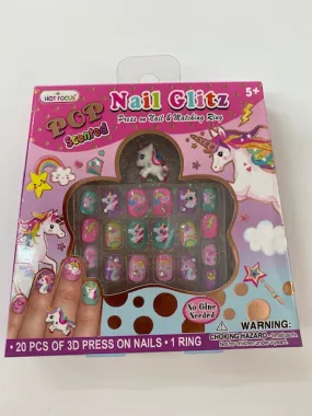 Stick on nails and ring Unicorn