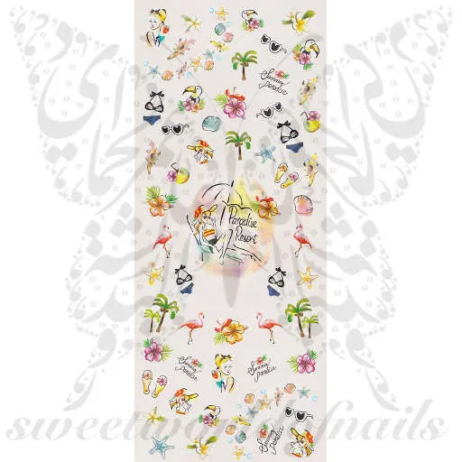 Summer Nail Art Summer Paradise Beach Water Decals
