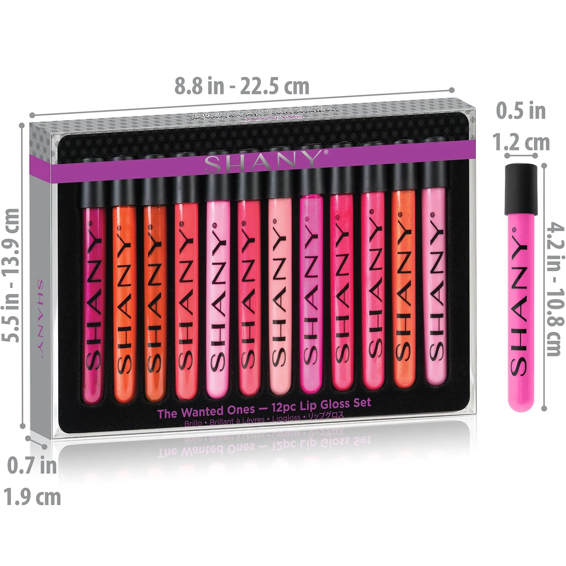 The Wanted Ones - 12 Piece Lip Gloss Set with Aloe Vera and Vitamin E