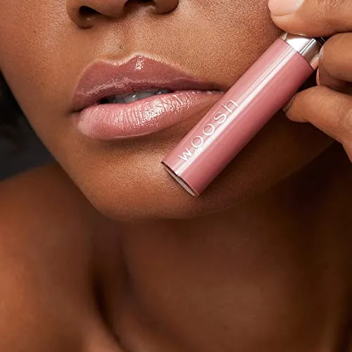 Woosh Beauty, Spin-On Lip Gloss, Hydrating Shea Butter, No Fine Lines, Shine Finish, Neutral Tones, Vegan & Cruelty-Free (Beige Natural)