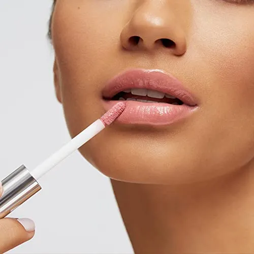 Woosh Beauty, Spin-On Lip Gloss, Hydrating Shea Butter, No Fine Lines, Shine Finish, Neutral Tones, Vegan & Cruelty-Free (Beige Natural)