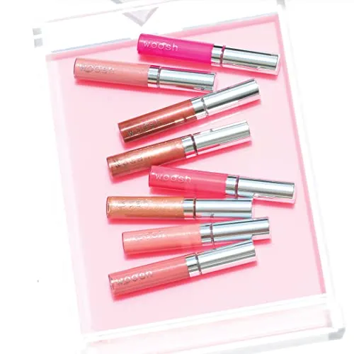 Woosh Beauty, Spin-On Lip Gloss, Hydrating Shea Butter, No Fine Lines, Shine Finish, Neutral Tones, Vegan & Cruelty-Free (Beige Natural)